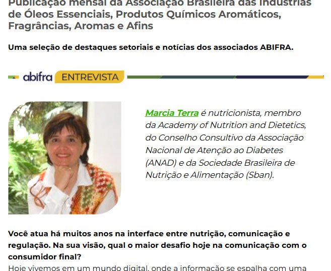 Entrevista com Marcia Terra, nutricionista e membro da Academy of Nutrition and Dietetics