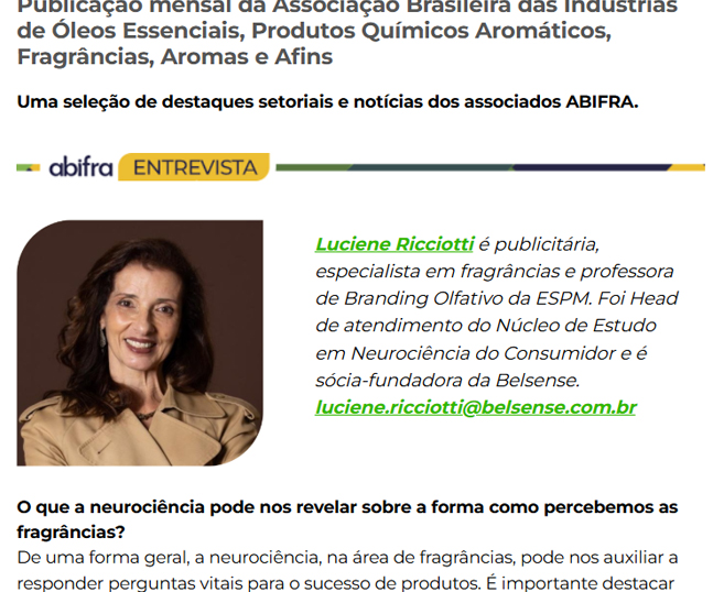 Entrevista com Luciene Ricciotti, publicitária especialista em fragrâncias e professora de Branding Olfativo da ESPM