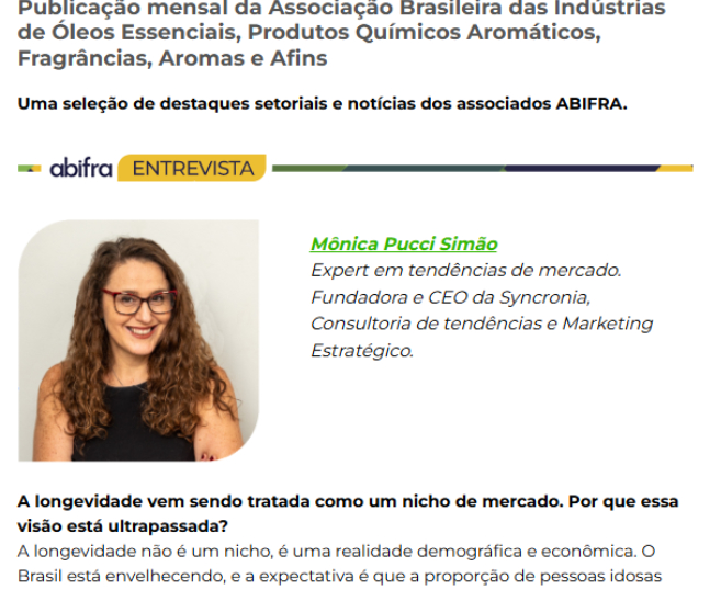 Entrevista com Mônica Pucci Simão, expert em tendências de mercado. Fundadora e CEO da Syncronia